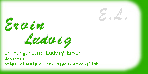 ervin ludvig business card